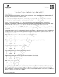 Conditions for Learning Student Survey Grades 3 5, Spanish (Spring 2024)