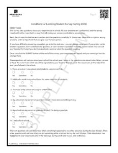 Conditions for Learning Student Survey Grades 3 5 (Spring 2024)
