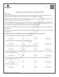 Conditions for Learning Student Survey Grades 6 12 (Spring 2024)